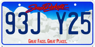 SD license plate 93JY25