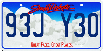 SD license plate 93JY30