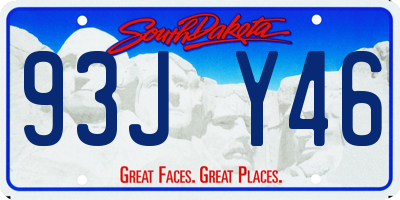 SD license plate 93JY46