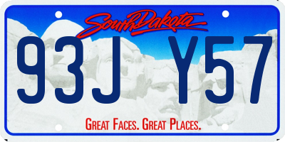 SD license plate 93JY57