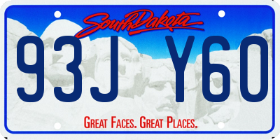 SD license plate 93JY60