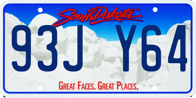 SD license plate 93JY64