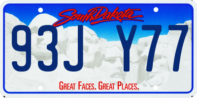 SD license plate 93JY77