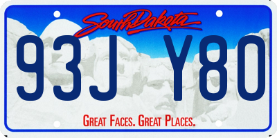 SD license plate 93JY80