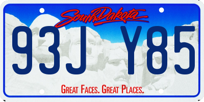 SD license plate 93JY85