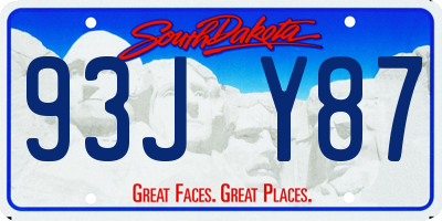 SD license plate 93JY87