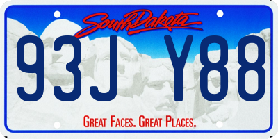 SD license plate 93JY88