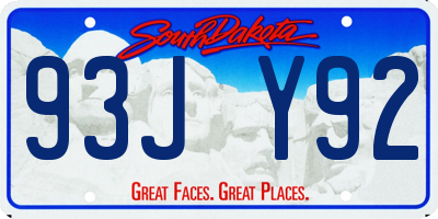 SD license plate 93JY92