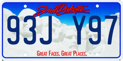 SD license plate 93JY97