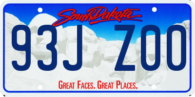 SD license plate 93JZ00