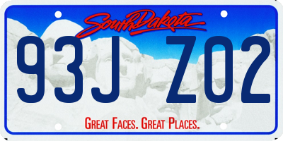 SD license plate 93JZ02