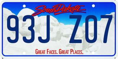 SD license plate 93JZ07
