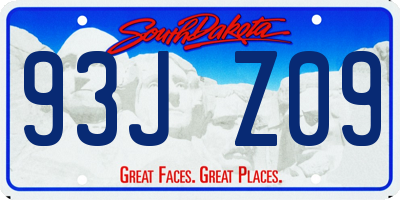 SD license plate 93JZ09