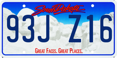 SD license plate 93JZ16