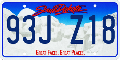 SD license plate 93JZ18