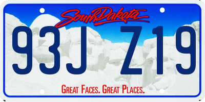SD license plate 93JZ19