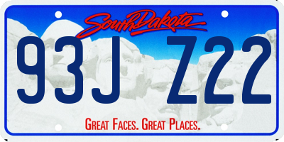 SD license plate 93JZ22