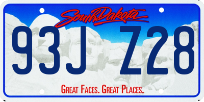 SD license plate 93JZ28