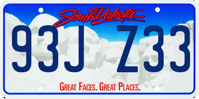 SD license plate 93JZ33