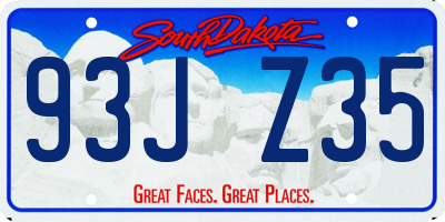 SD license plate 93JZ35
