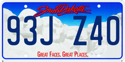 SD license plate 93JZ40