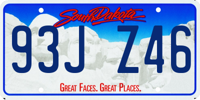 SD license plate 93JZ46