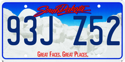 SD license plate 93JZ52