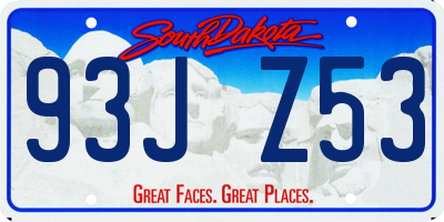 SD license plate 93JZ53