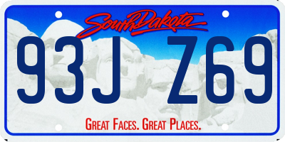 SD license plate 93JZ69
