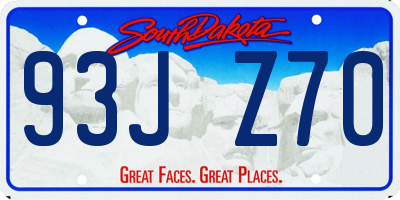 SD license plate 93JZ70