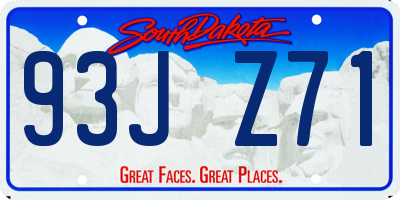 SD license plate 93JZ71