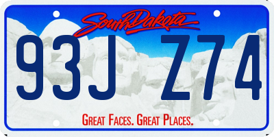 SD license plate 93JZ74
