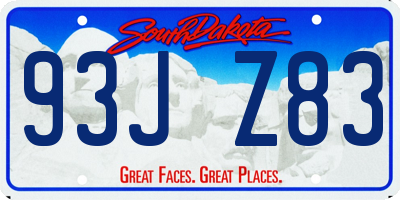 SD license plate 93JZ83