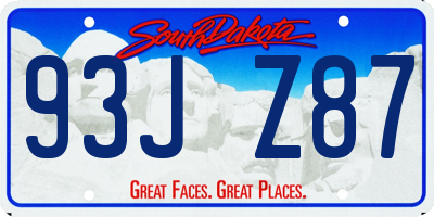 SD license plate 93JZ87