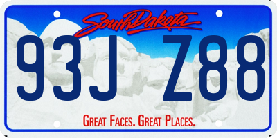 SD license plate 93JZ88