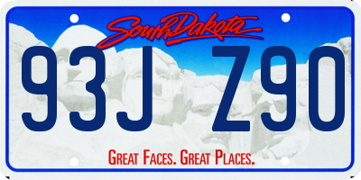 SD license plate 93JZ90