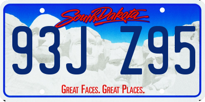 SD license plate 93JZ95