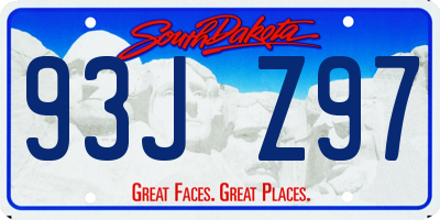 SD license plate 93JZ97
