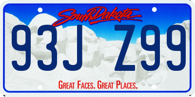 SD license plate 93JZ99