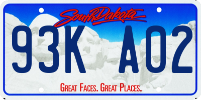 SD license plate 93KA02