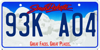 SD license plate 93KA04