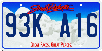 SD license plate 93KA16