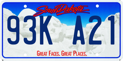SD license plate 93KA21