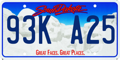 SD license plate 93KA25