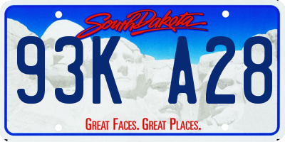SD license plate 93KA28