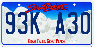 SD license plate 93KA30