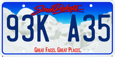 SD license plate 93KA35