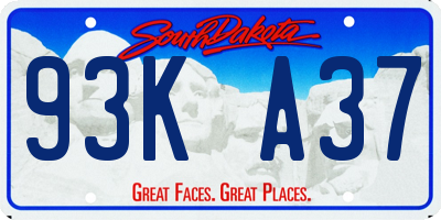 SD license plate 93KA37