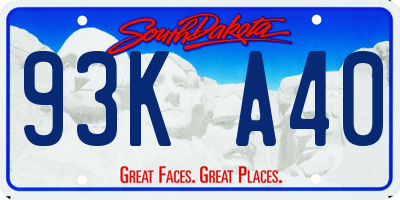 SD license plate 93KA40