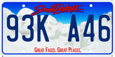 SD license plate 93KA46